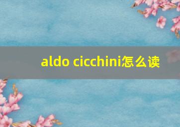 aldo cicchini怎么读